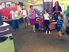Children try out Anixter's STEM cart at the Kohl Children's Museum.