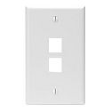 QuickPort Wallplate, Single Gang, 2-Port, White