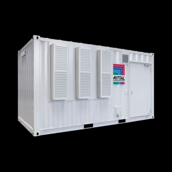 Data centre container with Blue e+ outdoor cooling technology